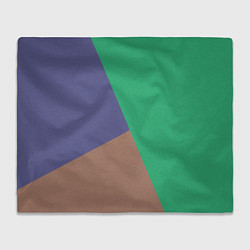 Плед Триада зелёный фиолетовый и коричневый геометричны