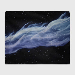 Плед флисовый Синяя волна в космосе - текстура, цвет: 3D-велсофт
