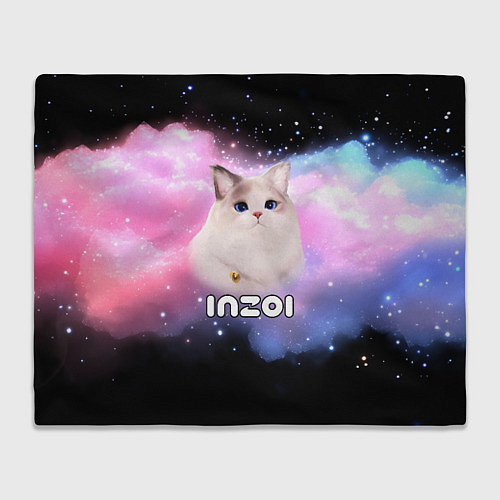 Плед Inzoi логотип и кошечка на облаке / 3D-Велсофт – фото 1