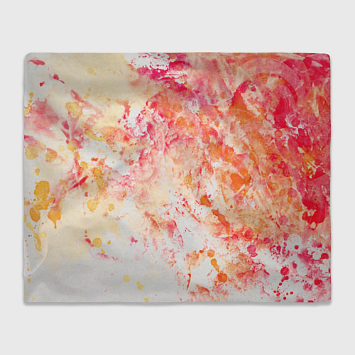 Плед Абстракция - splashes of pink and red paint on whi / 3D-Велсофт – фото 1