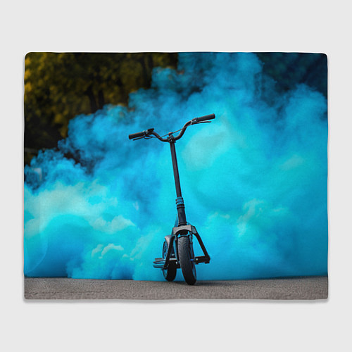 Плед Самокат в синем дыму / 3D-Велсофт – фото 1