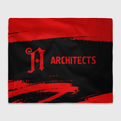 Плед флисовый Architects - red gradient по-горизонтали, цвет: 3D-велсофт