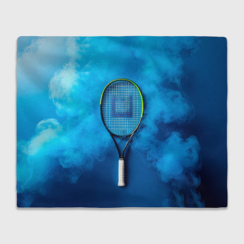 Плед Теннисная ракетка в синем дыму / 3D-Велсофт – фото 1