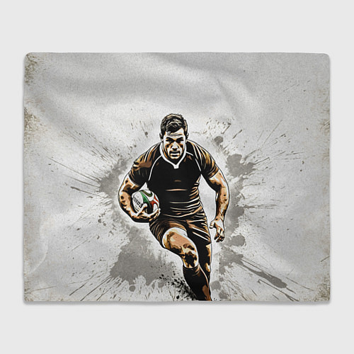 Плед Регбист в сером / 3D-Велсофт – фото 1