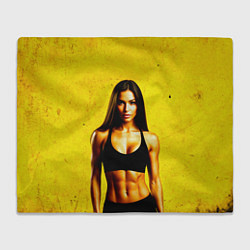 Плед флисовый Фитоняшка в желтом, цвет: 3D-велсофт