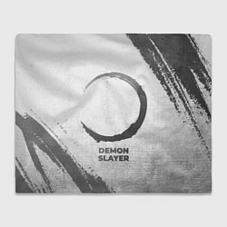 Плед флисовый Demon Slayer - white gradient, цвет: 3D-велсофт
