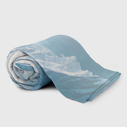 Плед флисовый Снежный горный хребет светло-голубой, цвет: 3D-велсофт — фото 2