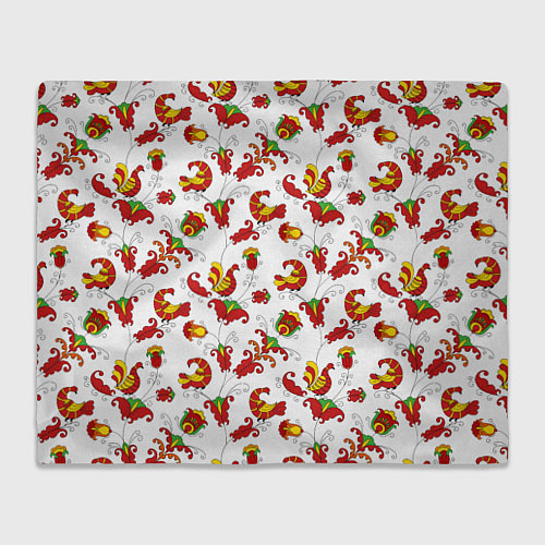 Плед Русский народный орнамент в стиле росписей Северно / 3D-Велсофт – фото 1