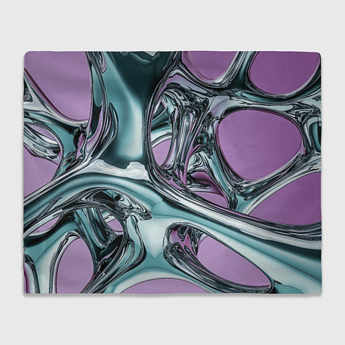 Плед Металлическая абстракция на фиолетовом фоне / 3D-Велсофт – фото 1