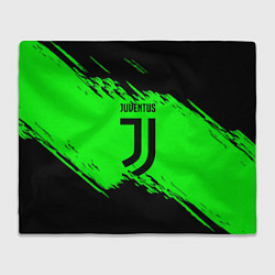 Плед флисовый Juventus черные краски, цвет: 3D-велсофт