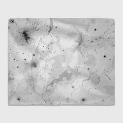 Плед флисовый Белый с серым абстрактная текстура, цвет: 3D-велсофт