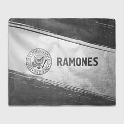Плед флисовый Ramones - white gradient по-горизонтали, цвет: 3D-велсофт