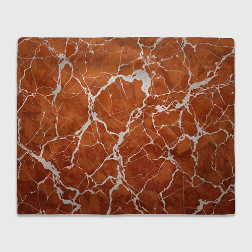 Плед Темно-оранжевый мрамор / 3D-Велсофт – фото 1