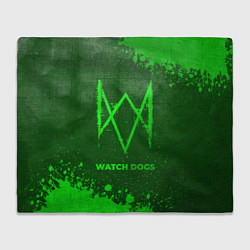 Плед флисовый Watch Dogs - green gradient, цвет: 3D-велсофт