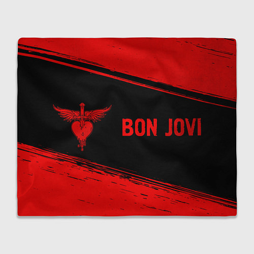 Плед Bon Jovi - red gradient по-горизонтали / 3D-Велсофт – фото 1