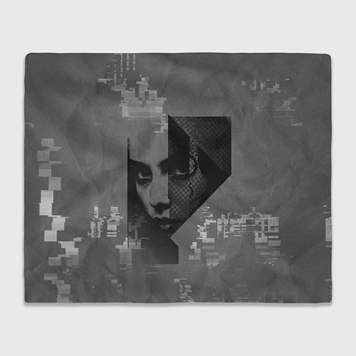 Плед Девушка на фоне гличей / 3D-Велсофт – фото 1