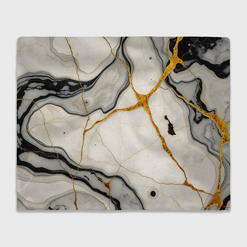 Плед Золотые прожилки в мраморе / 3D-Велсофт – фото 1