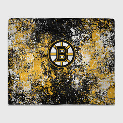 Плед флисовый Boston Bruins NHL black, цвет: 3D-велсофт