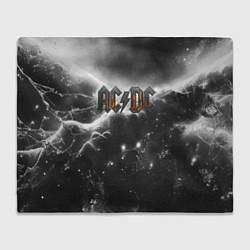 Плед ACDC металлический лого черно-белая текстура