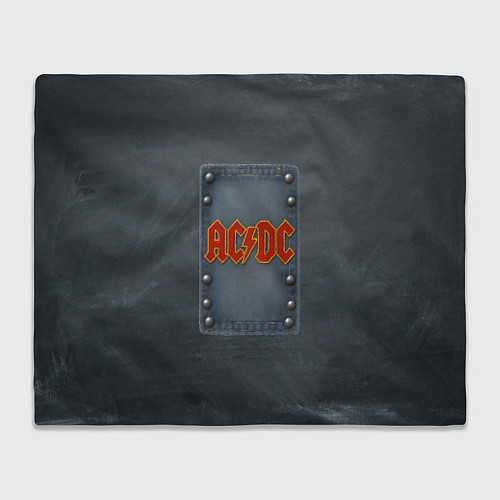 Плед ACDC логотип в виде джинсовой нашивки / 3D-Велсофт – фото 1