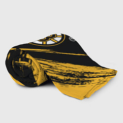 Плед флисовый Бостон Брюинз - брызги краски, цвет: 3D-велсофт — фото 2