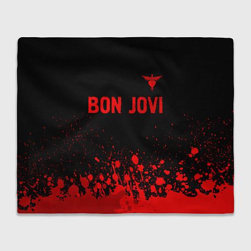 Плед Bon Jovi - red gradient посередине / 3D-Велсофт – фото 1