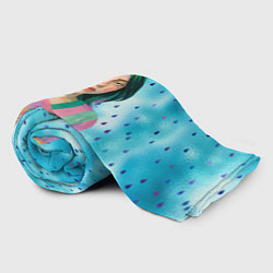 Плед флисовый Билли Айлиш в стиле коллажа, цвет: 3D-велсофт — фото 2