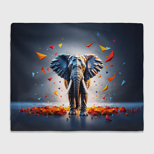 Плед Геометрический слон и цветные полигоны / 3D-Велсофт – фото 1