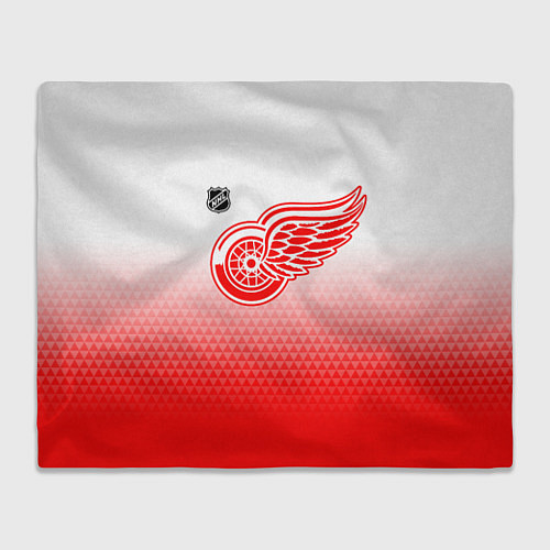 Плед Детройт Ред Уингз - красно белый градиент / 3D-Велсофт – фото 1