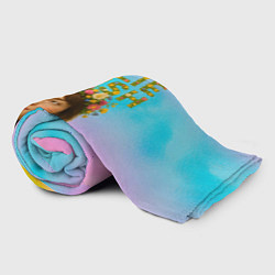 Плед флисовый Билли Айлиш с цветочным венком на голове, цвет: 3D-велсофт — фото 2