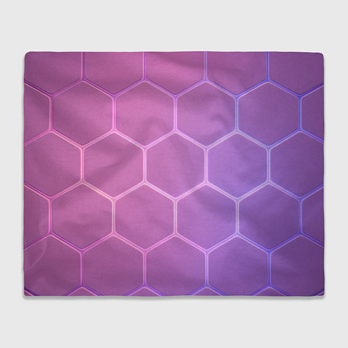 Плед Розовые неоновые соты / 3D-Велсофт – фото 1