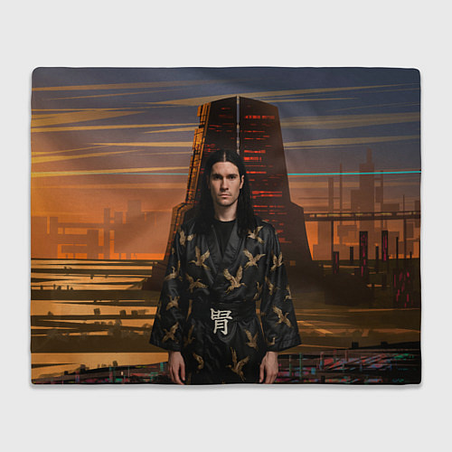 Плед Bones в халате с журавлями / 3D-Велсофт – фото 1