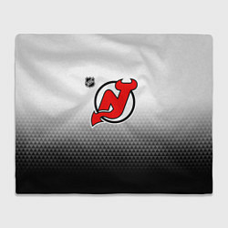 Плед флисовый Нью Джерси Девилз - из белого в черный, цвет: 3D-велсофт