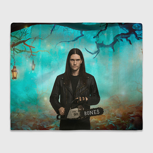 Плед Bones держит бензопилу / 3D-Велсофт – фото 1