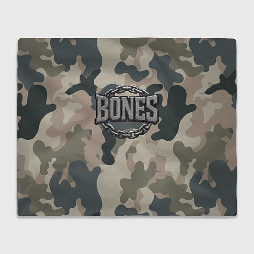 Плед Bones логотип на камуфляже / 3D-Велсофт – фото 1