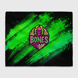 Плед флисовый Bones лого с черепом, цвет: 3D-велсофт
