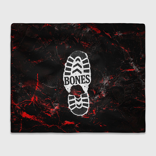 Плед Bones лого в стиле следа ботинка / 3D-Велсофт – фото 1