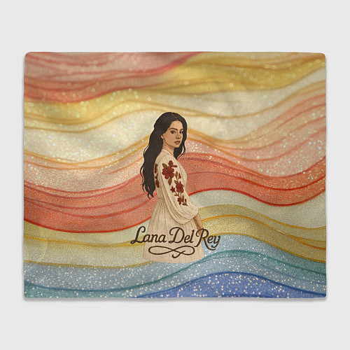 Плед Lana Del Rey в платье с цветами / 3D-Велсофт – фото 1