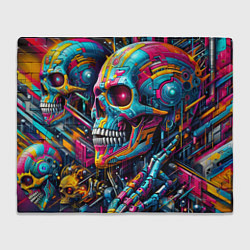 Плед Cyber skull - pattern