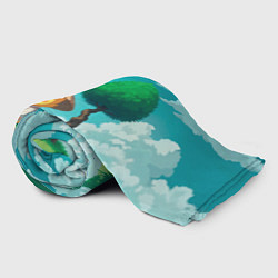 Плед флисовый Уточка в кимоно под миниатюрным деревом, цвет: 3D-велсофт — фото 2