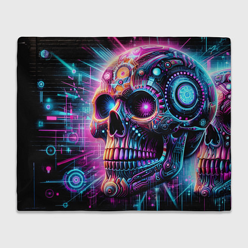 Плед Neon cyber skull / 3D-Велсофт – фото 1