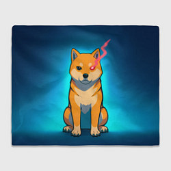 Плед Сиба-ину с неоновым взглядом