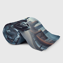 Плед флисовый Крутой Бендер рядом с Ламборджини, цвет: 3D-велсофт — фото 2