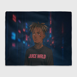 Плед флисовый Juice WRLD - Неоновый аниме арт, цвет: 3D-велсофт