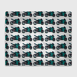Плед флисовый Motorbike light blue, цвет: 3D-велсофт