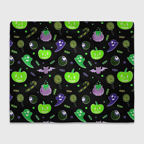 Плед Halloween black pumpkin pattern / 3D-Велсофт – фото 1