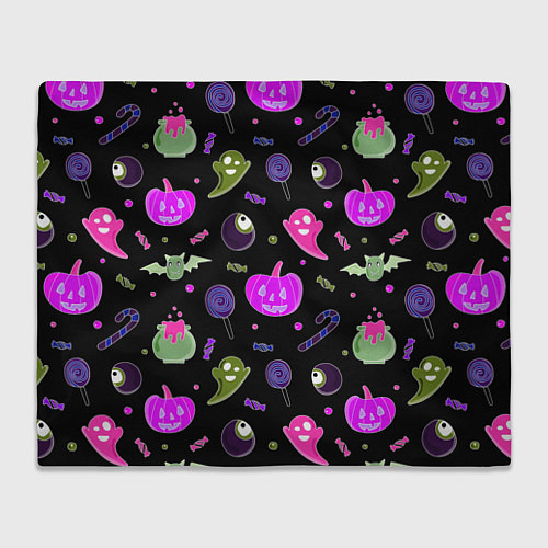 Плед Halloween pink black pumpkin / 3D-Велсофт – фото 1