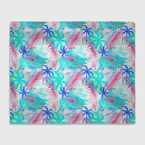 Плед Palm blue light blue / 3D-Велсофт – фото 1