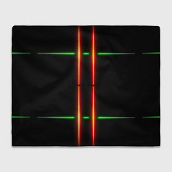 Плед Neon green black red line