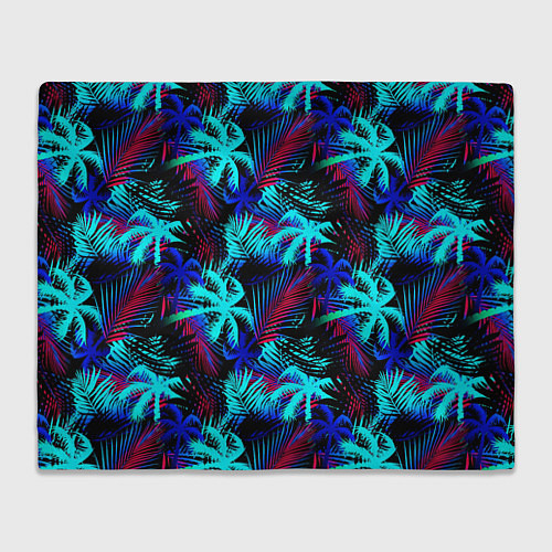 Плед Palm blue light blue / 3D-Велсофт – фото 1